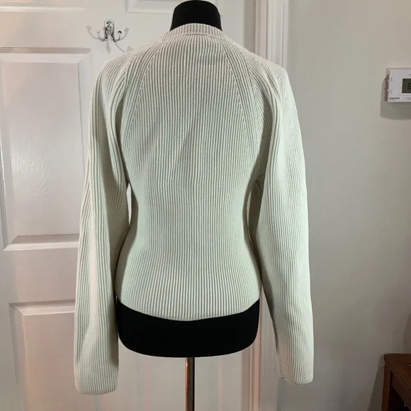 J. Crew White Crew Ribbed Knit Sweater Size XL - Picture 6 of 8